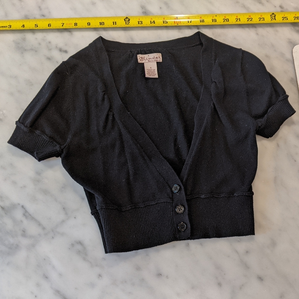 5/$25 Black short sleeve cardigan